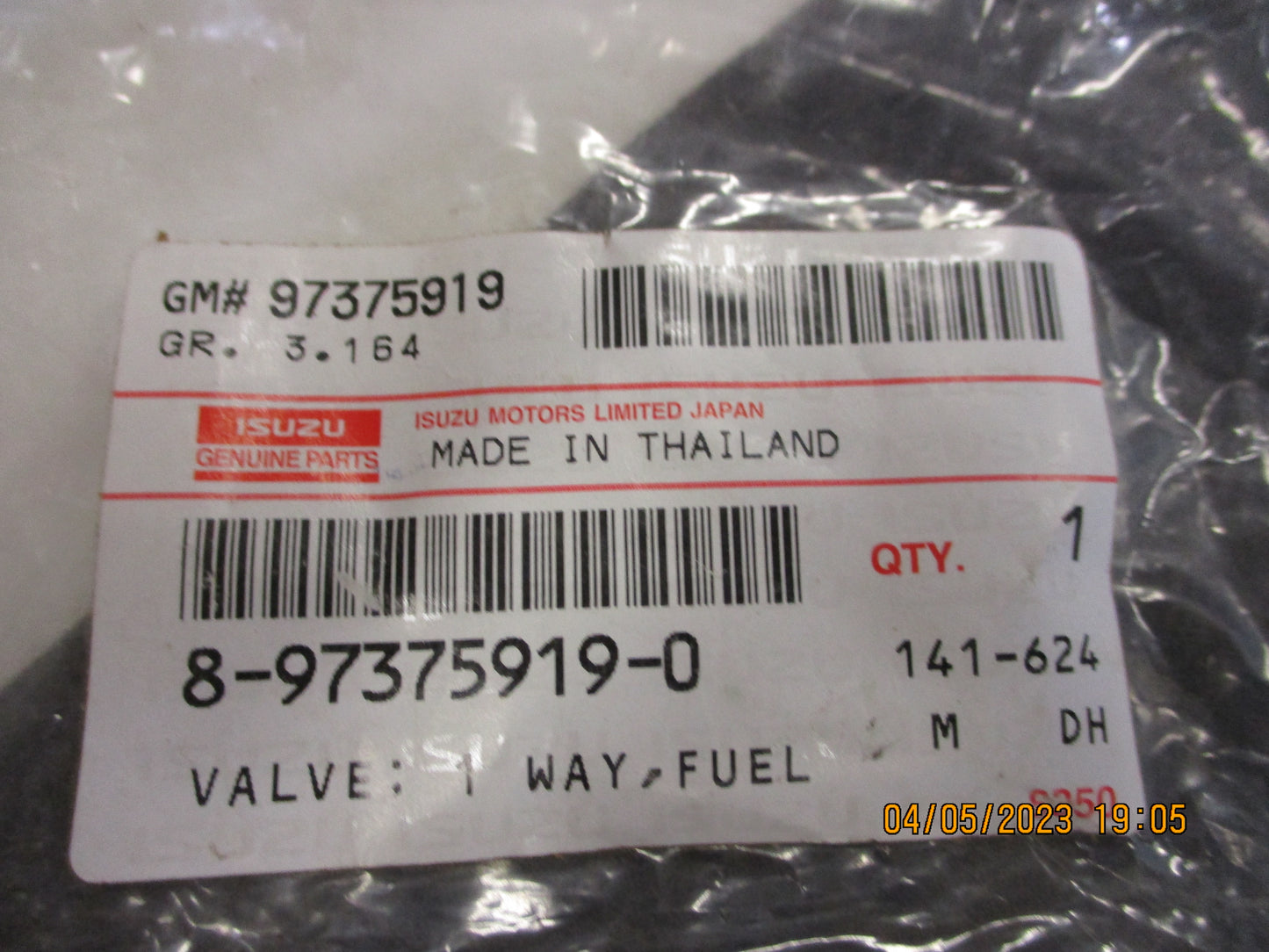 Isuzu D-Max/Holden Rodeo RA-RC Genuine One Way Fuel Valve New Part