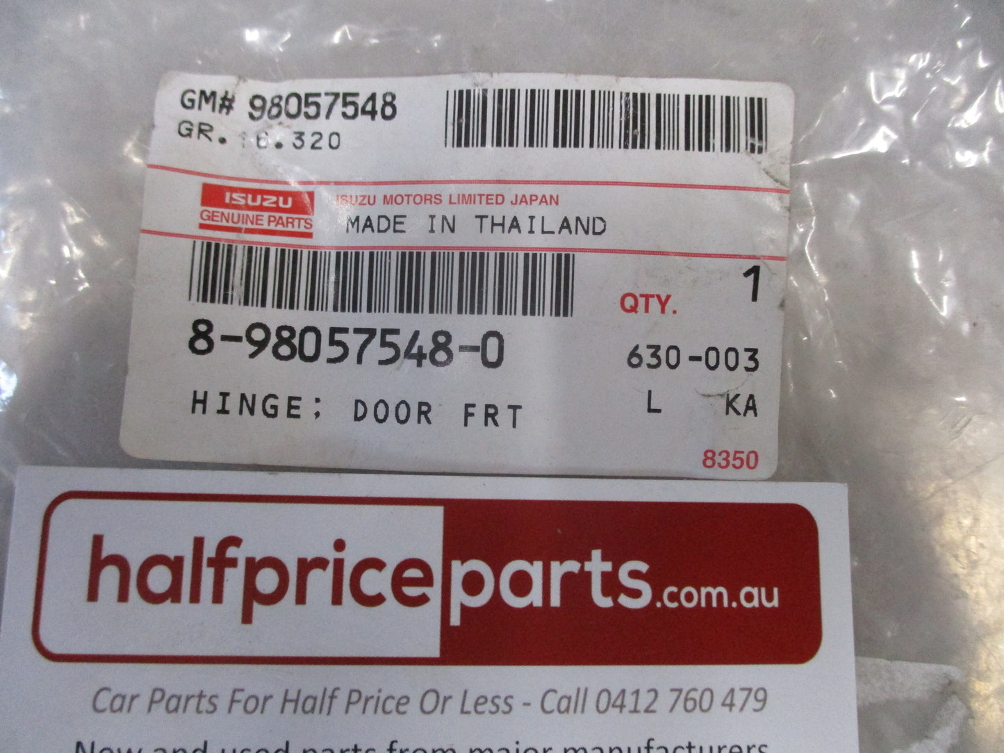 Holden/Isuzu Rodeo Genuine Front Right Hand (Drivers) Lower Door Hinge New Part