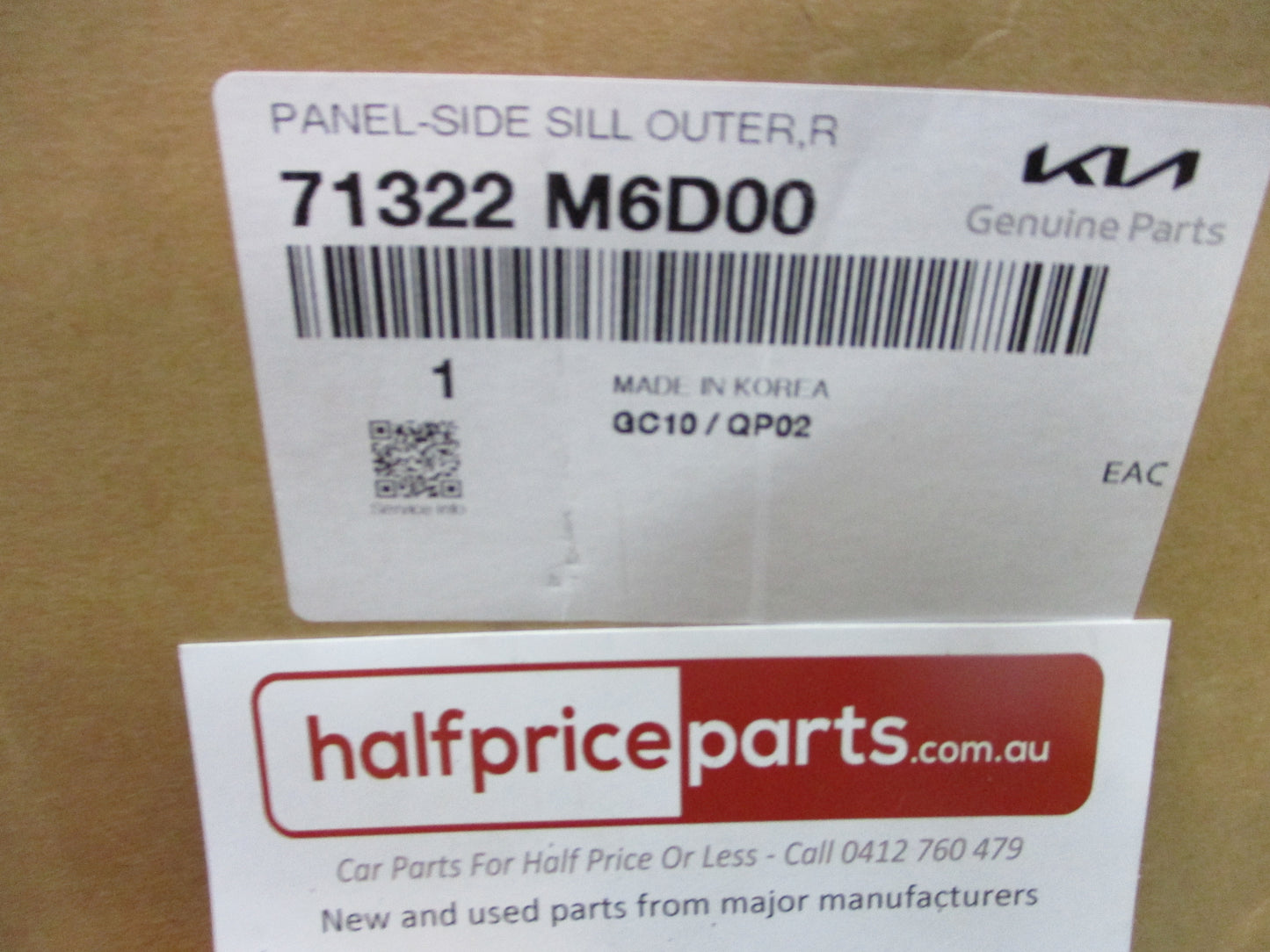 Kia Cerato Genuine Right Hand Out Side Sill Panel New Part