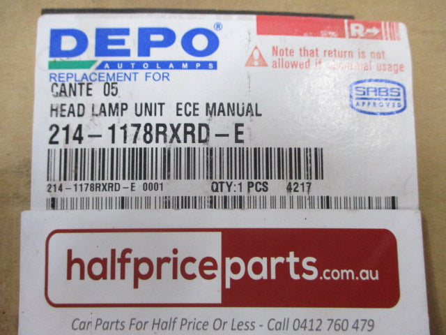 Depo Right Hand Front Head Light Suits Mitsubishi Canter New Part