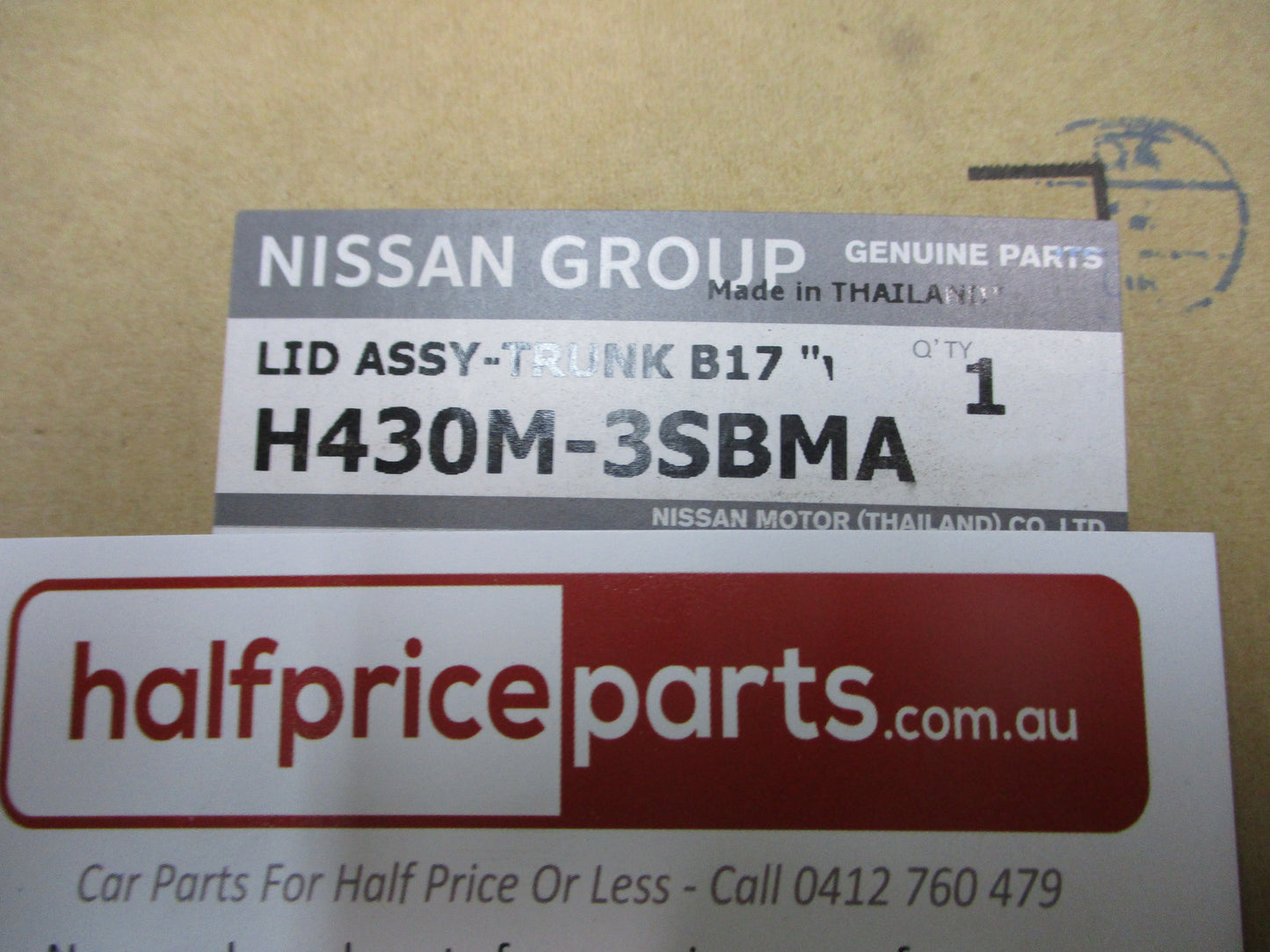 Nissan Pulsar B17 Genuine Boot Lid Assembly (Unpainted) New Part