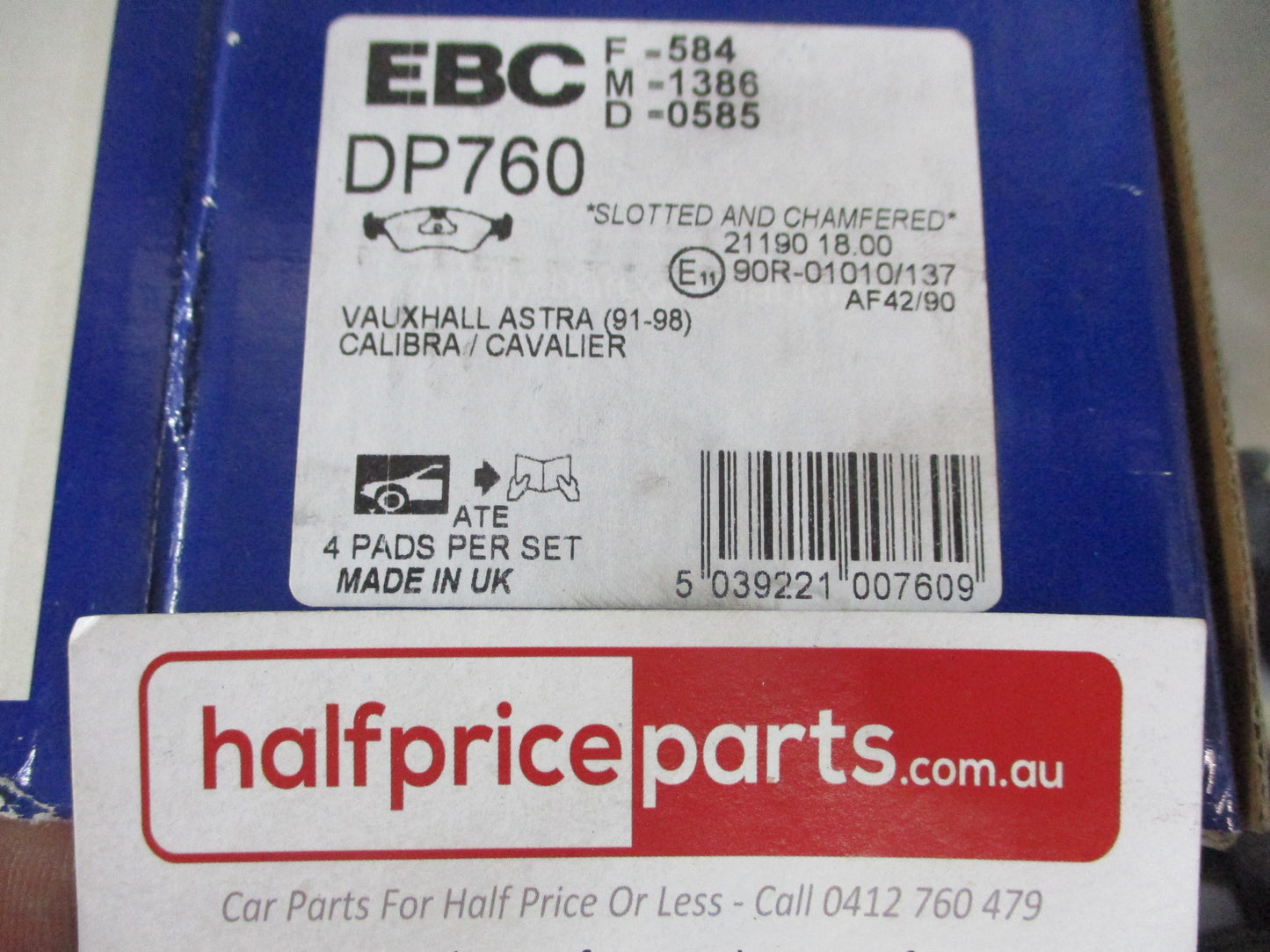 EBC Front Disc Brake Pad Set Suits Holden Astra-F/Calibra/Vectra-A/B New Part