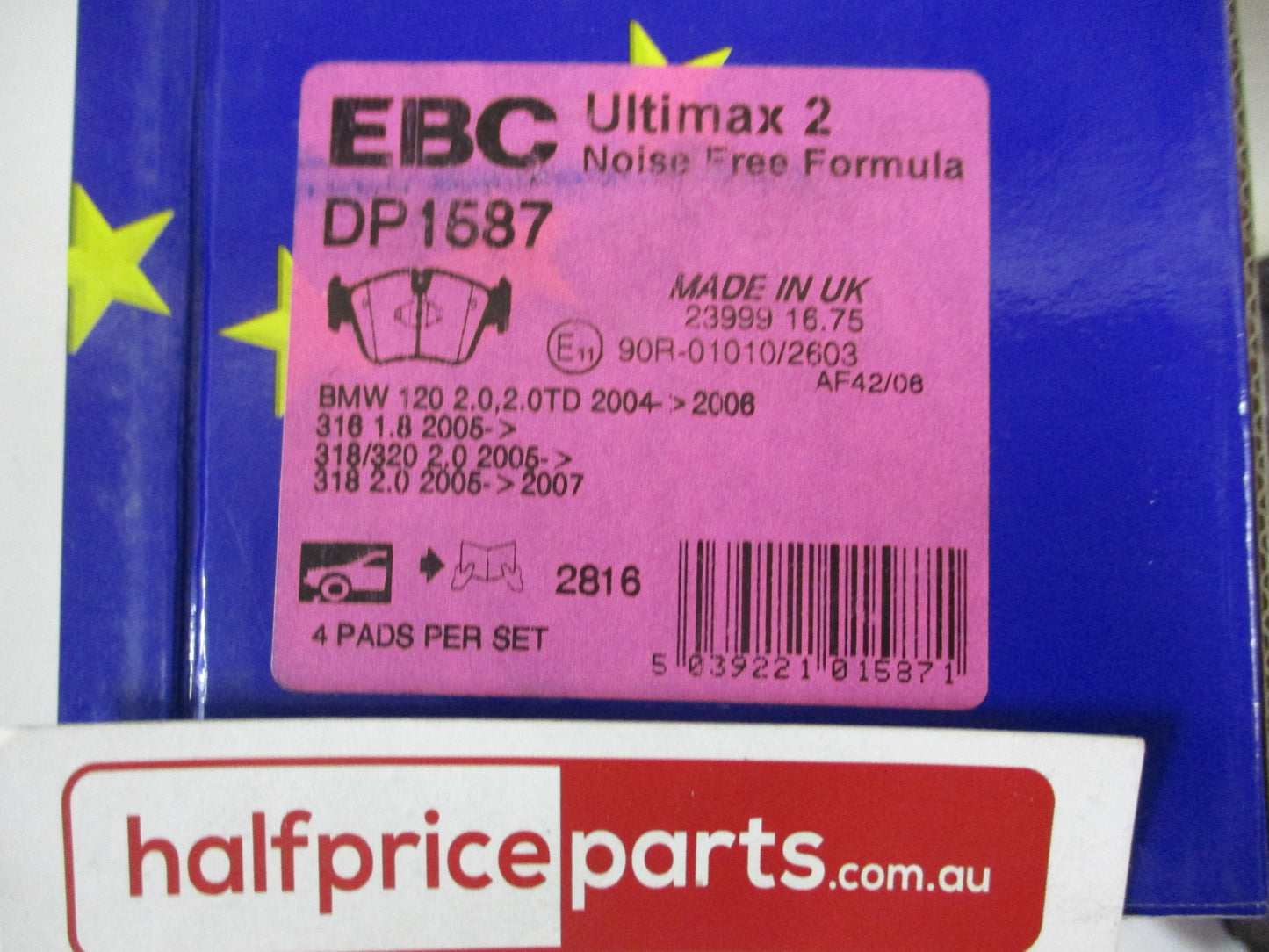 EBC Front Disc Barke Pad Set Suits BMW 1-Series/3-Series New Part