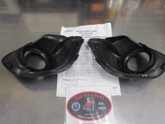 Mitsubishi Outlander Sport Genuine Chrome Fog Light Bezel Pair New Part
