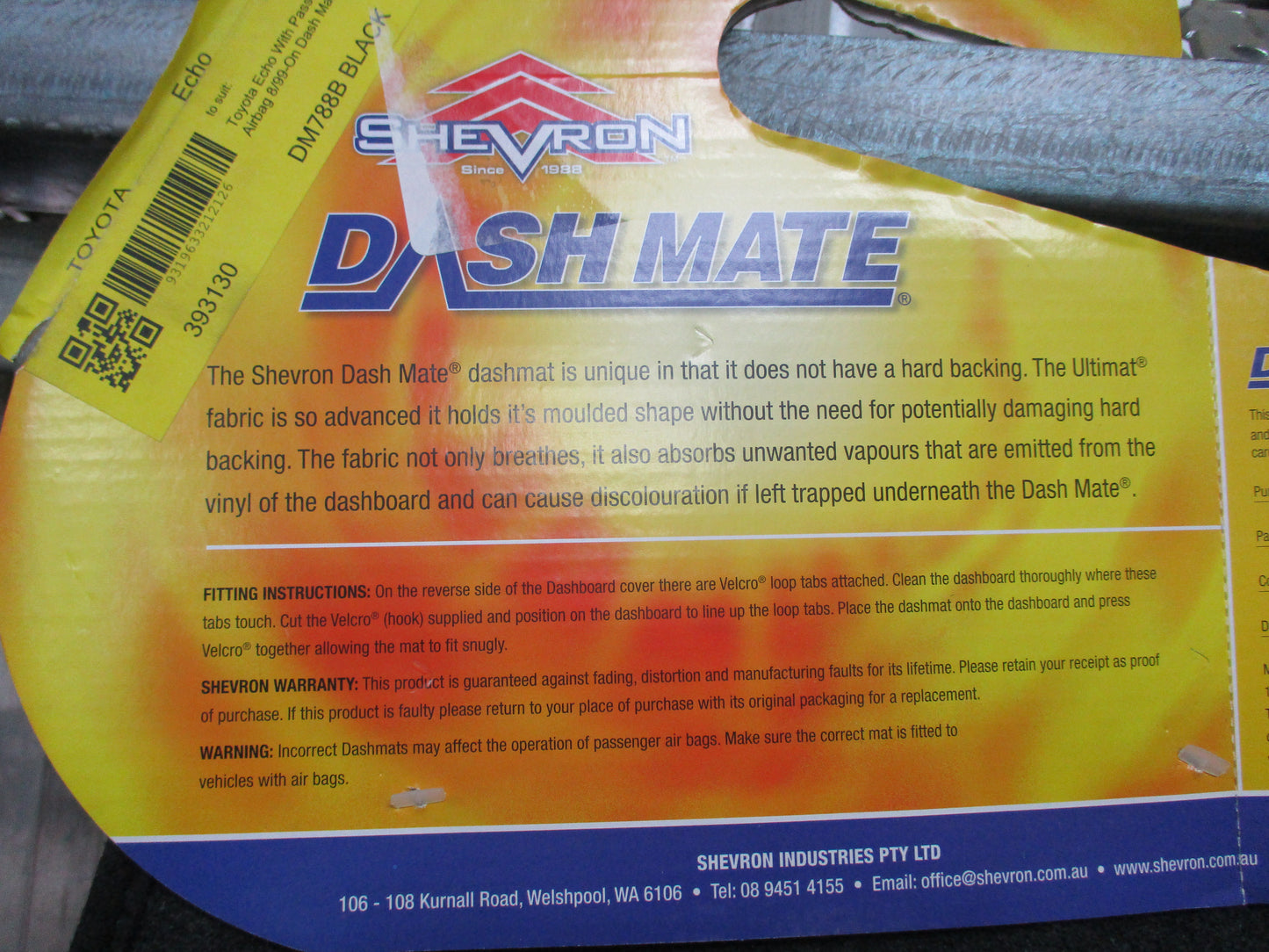 Shevron Toyota Echo Dash Mat New