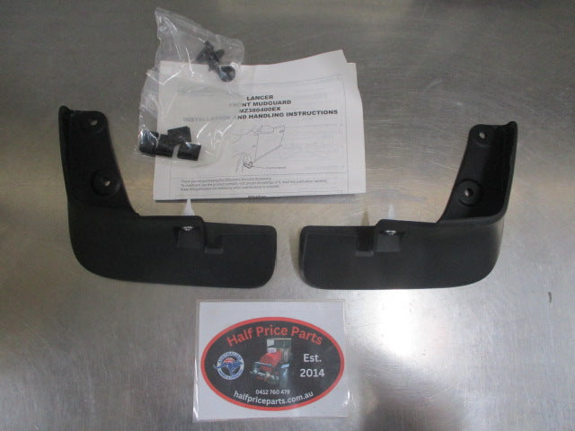 Mitsubishi Lancer Sedan Genuine Front Mud Flaps With Instructions/Fitting Kit New Part