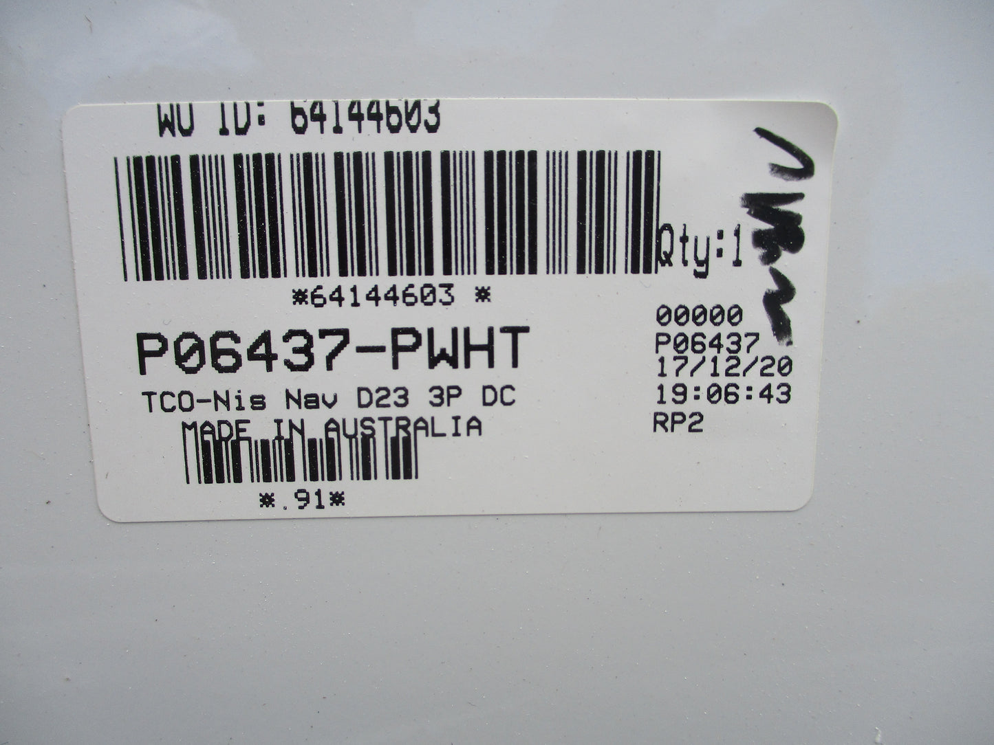Nissan Navara D23 NP300 Dual Cab Genuine 3 Piece Hard Lid Kit (Polar White) New Part