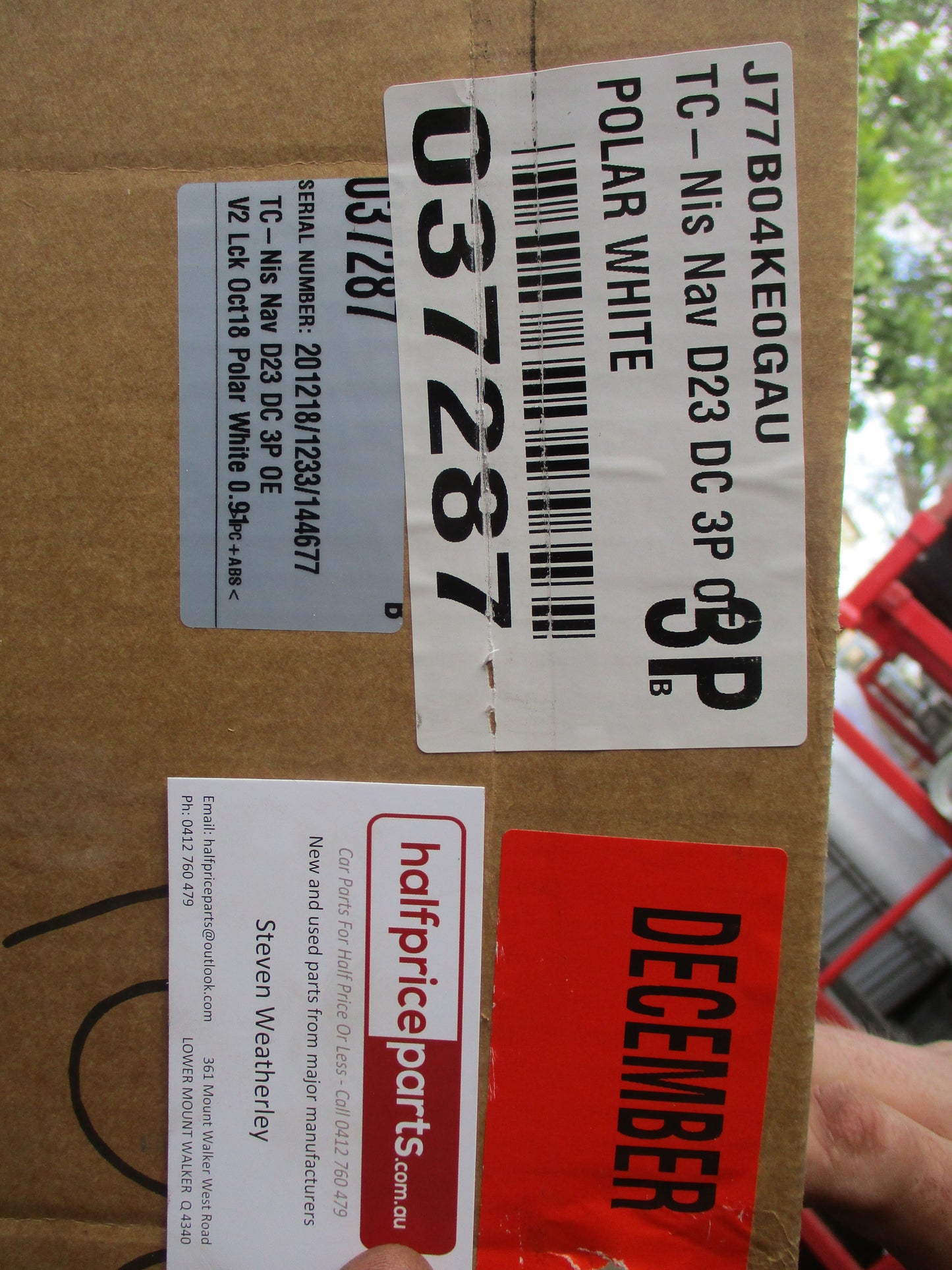 Nissan Navara D23 NP300 Dual Cab Genuine 3 Piece Hard Lid Kit (Polar White) New Part