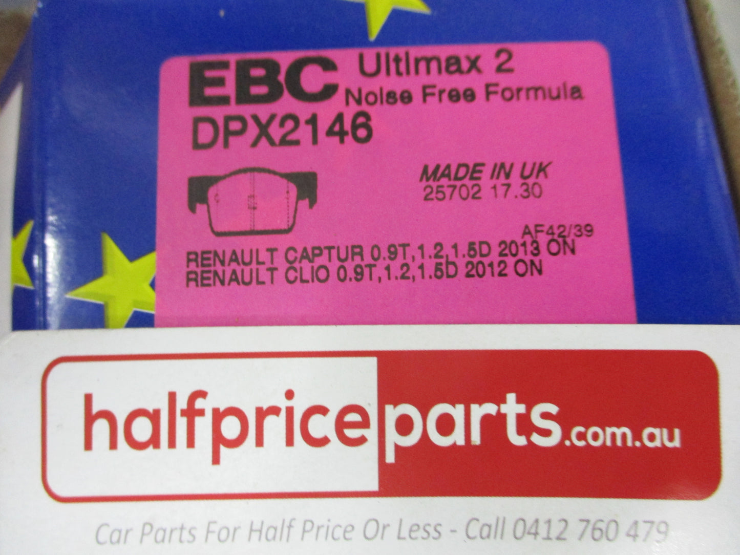 EBC Front Disc Brake Pad Set Suits Renault Clio / Smart Forfour New Part