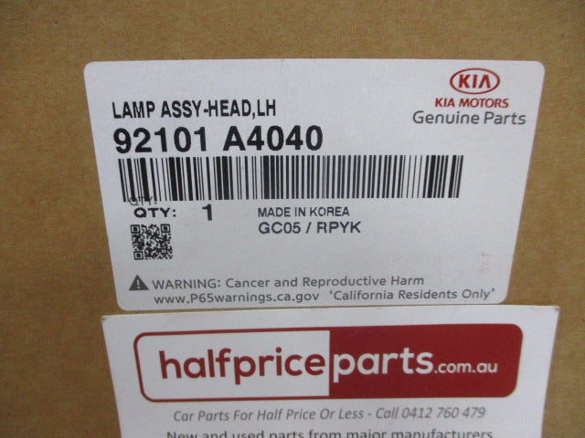 Kia Rondo Genuine Left Hand Front Head Light (Passenger) New Part