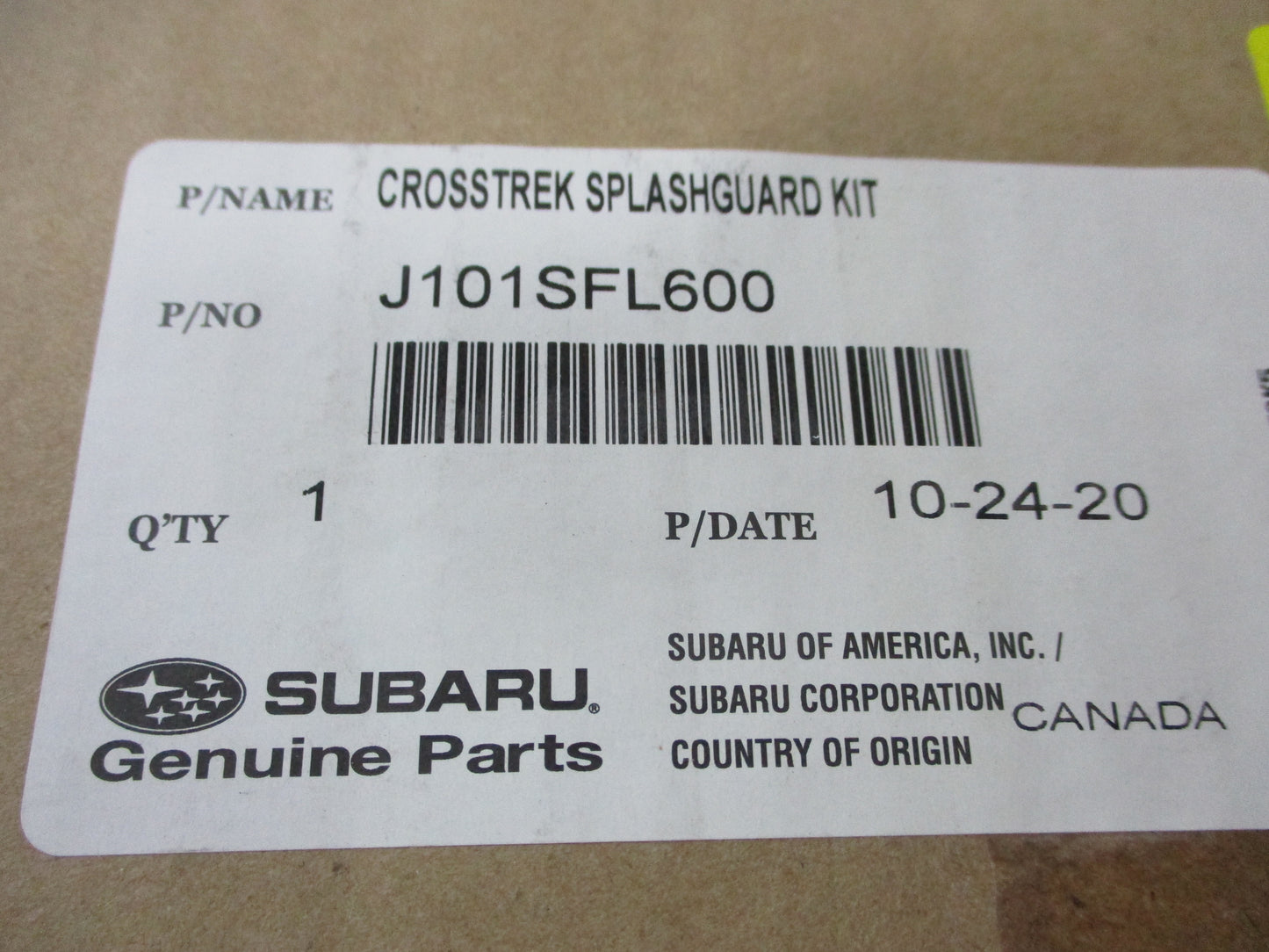 Subaru Crosstrek Genuine Front Mud Flap Set New Part