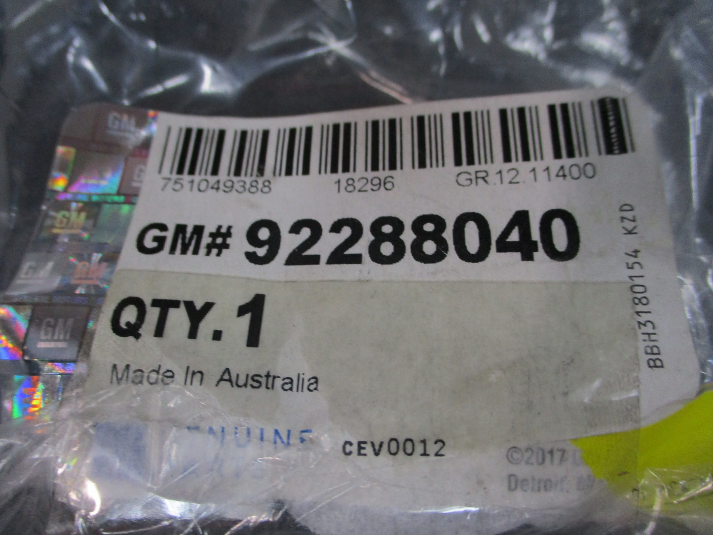 Holden Genuine Tail Gate Latch Panel New Part