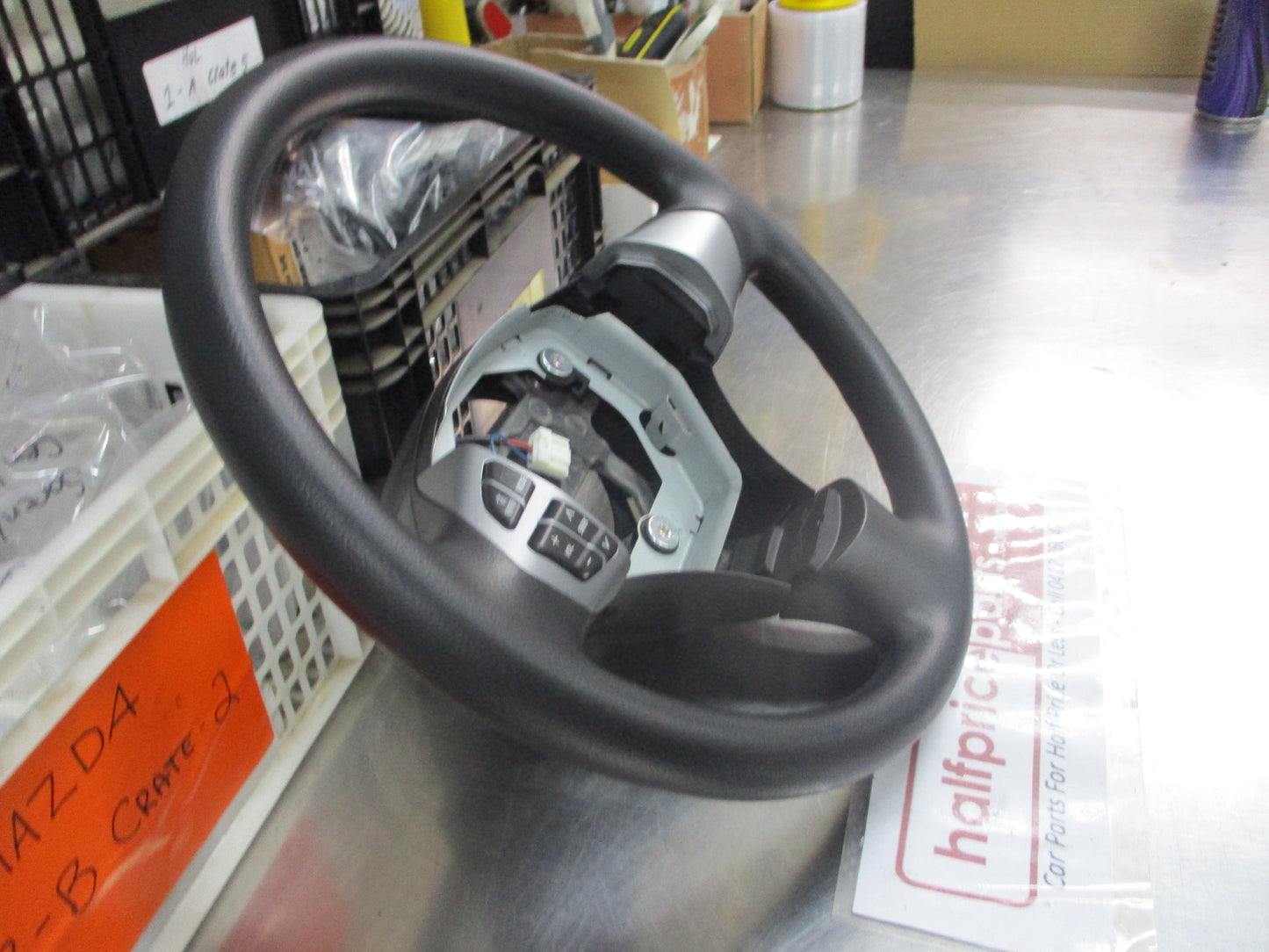 Suzuki Grand Vitara Genuine Steering Wheel With Vol-Radio Controls (Black/Gray) New Part