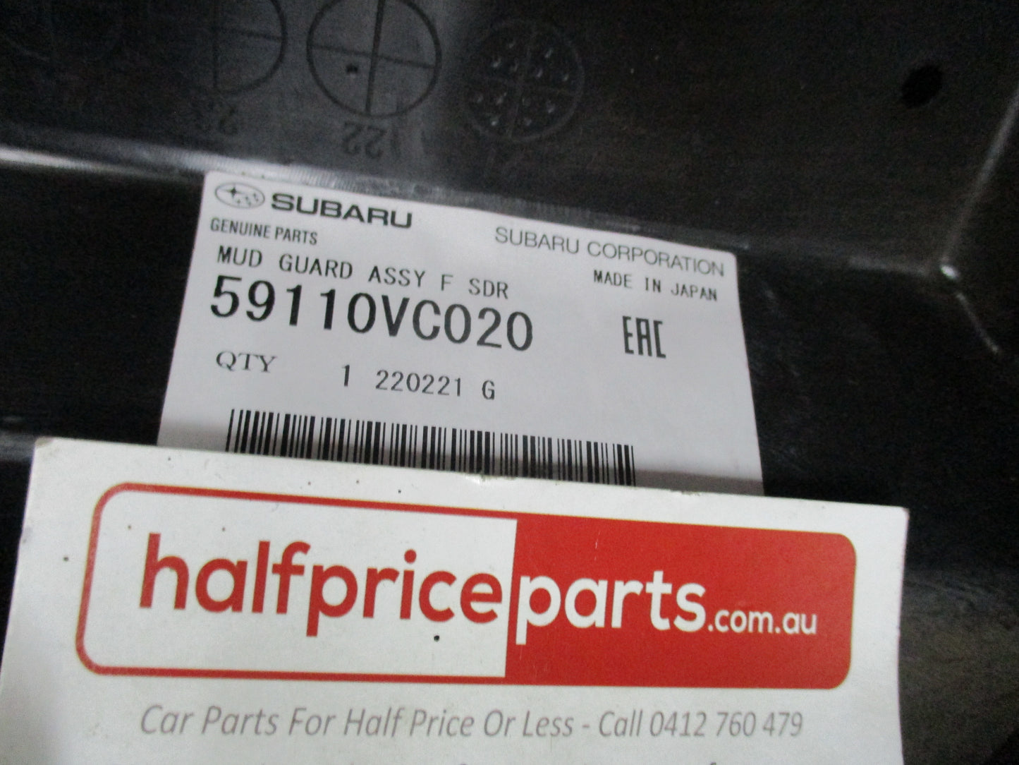 Subaru WRX Genuine Right Hand Front Mud Guard New Part