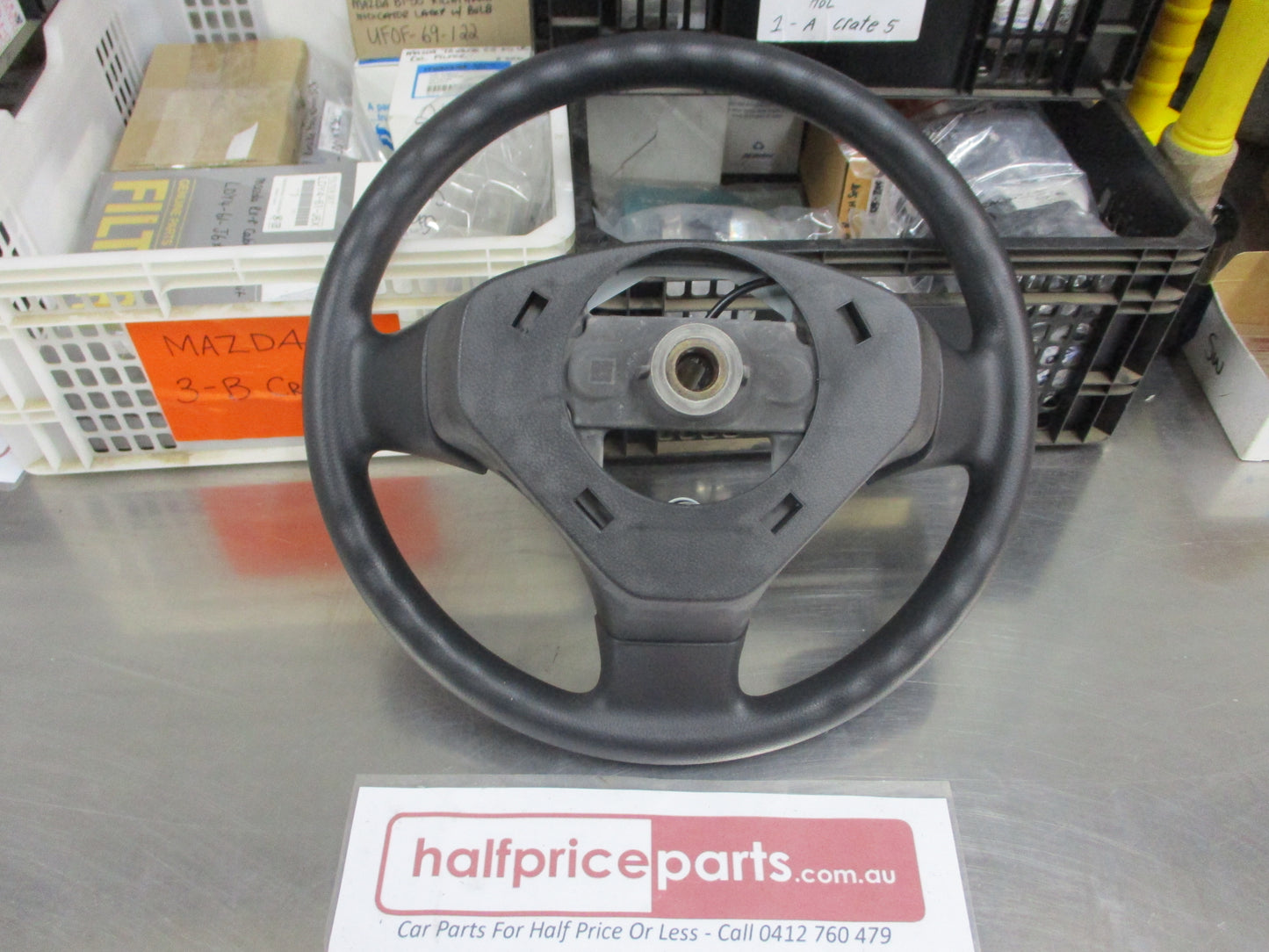 Suzuki Grand Vitara Genuine Steering Wheel With Vol-Radio Controls (Black/Gray) New Part