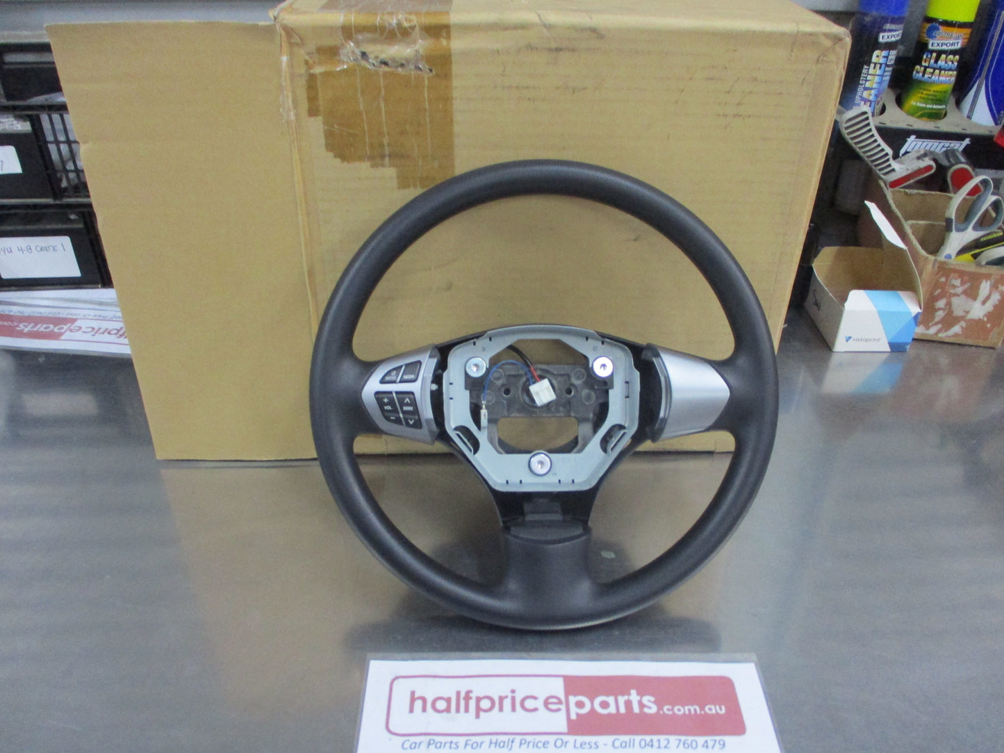 Suzuki Grand Vitara Genuine Steering Wheel With Vol-Radio Controls (Black/Gray) New Part