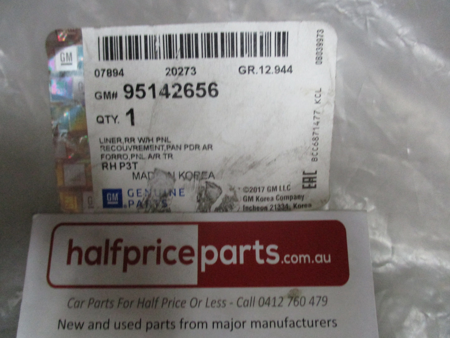 Holden Trax Genuine Rear Right Hand Wheel Housing Liner New Part