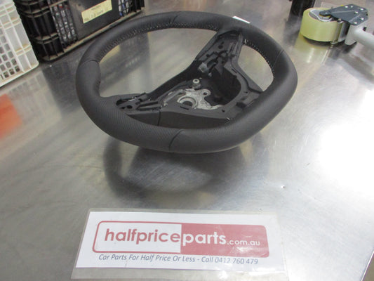Holden VF HSV/GTS/SSV Genuine Flat Bottom Steering Wheel Leather (Black With White Stiching) New Part