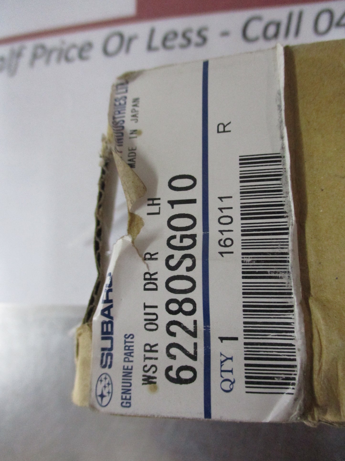 Subaru Forester Genuine Passenger Rear Door Outer Weather Strip New Part