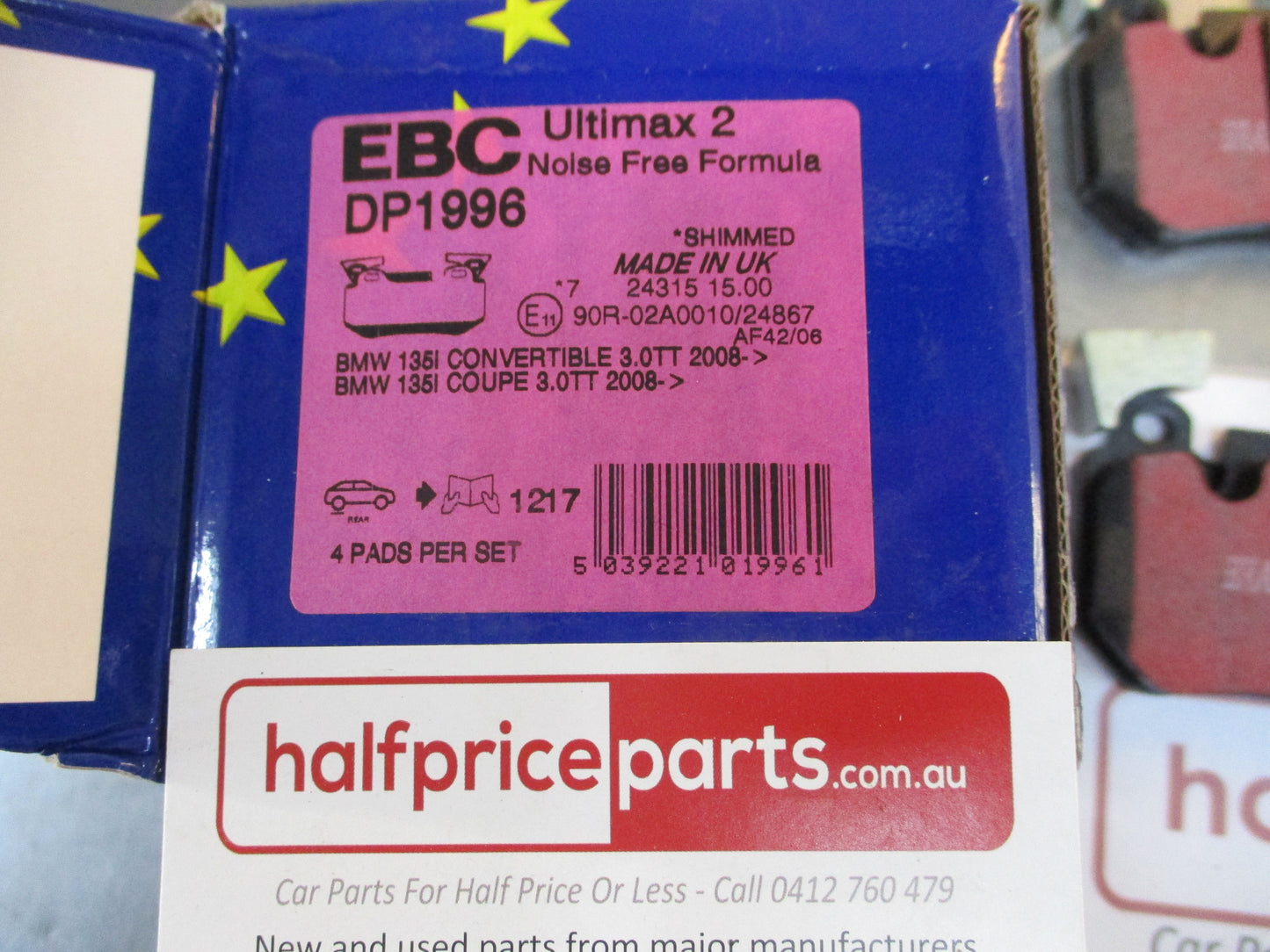 EBC Rear Brake Pad Set Suits BMW 135I Convertable-Coupe New Part