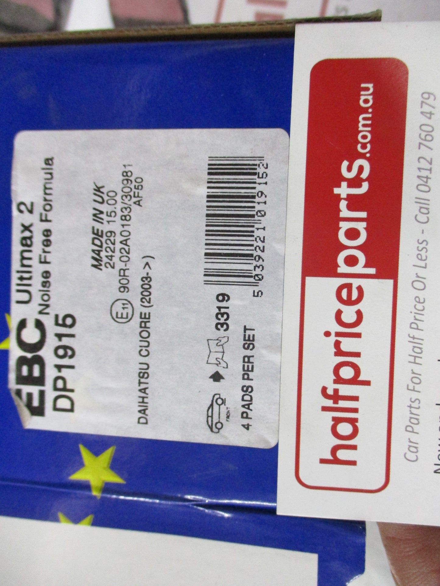 EBC Front Disc Brake Pad Set Suits Daihatsu Charade/ Mitsubishi Mirage New Part