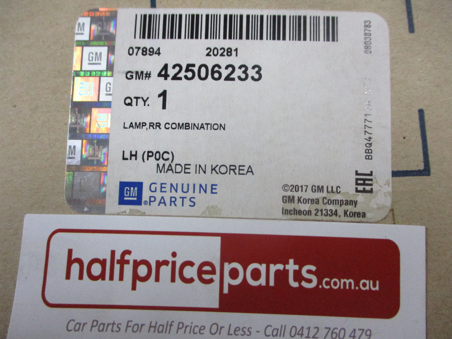 Holden Captiva CG7 Genuine Left Hand Rear LED Tail Light New Part