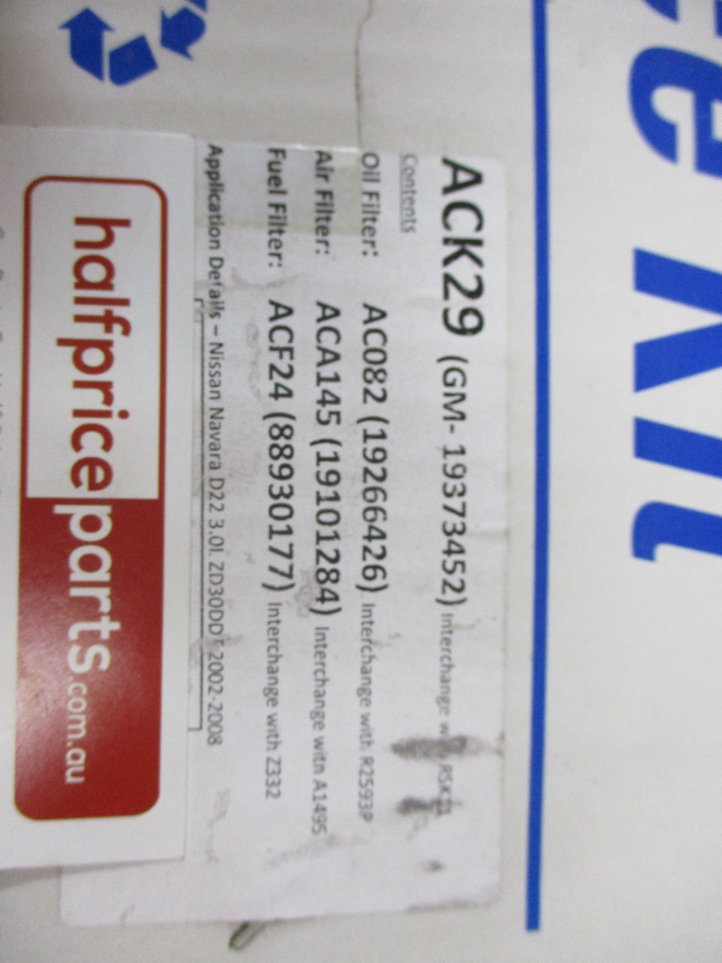 ACDelco Service Kit Nissan Navara D22 ZD30DDT New Part