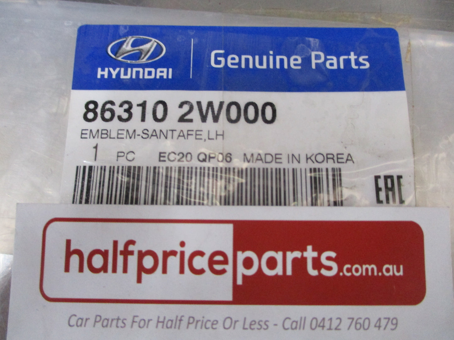 Hyundai Santa Fe Genuine Left Hand Rear Emblem New Part