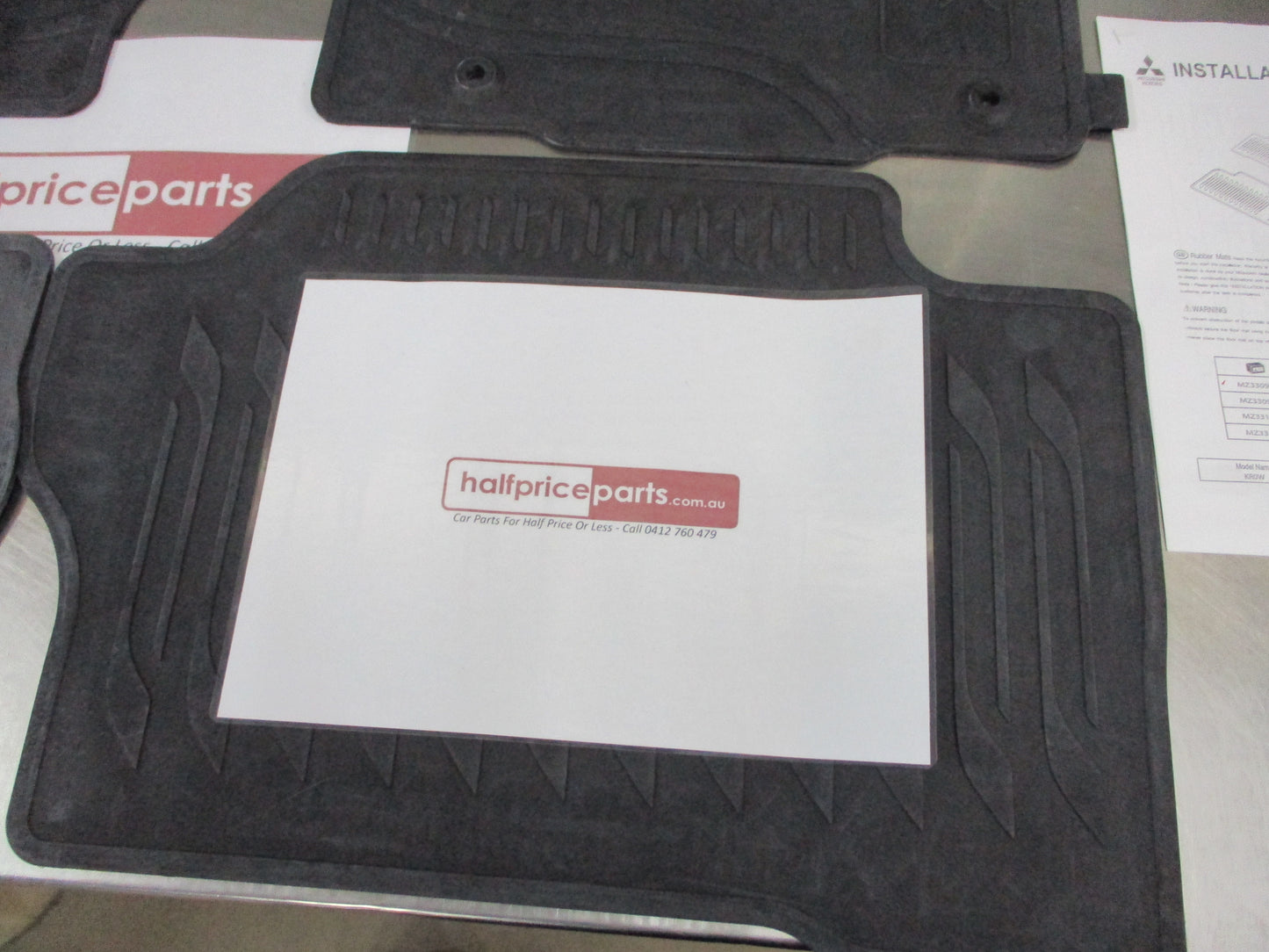 Mitsubishi QE Pajero Sport Genuine Set of Front and Rear Rubber Floor Mats New Part