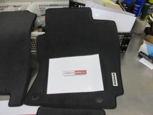 Hyundai Kona OS Genuine Black Carpet Floor Mat Set 4 New Part