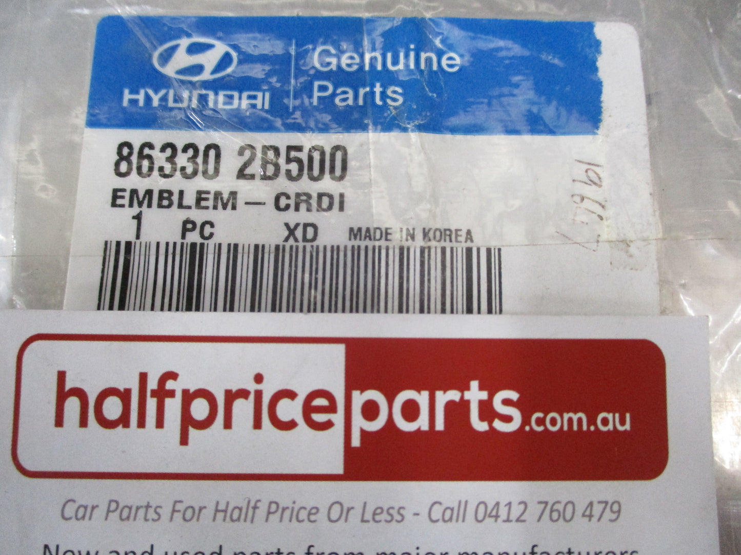 Hyundai Santa Fe Genuine Rear CRDi Chrome Emblem New Part