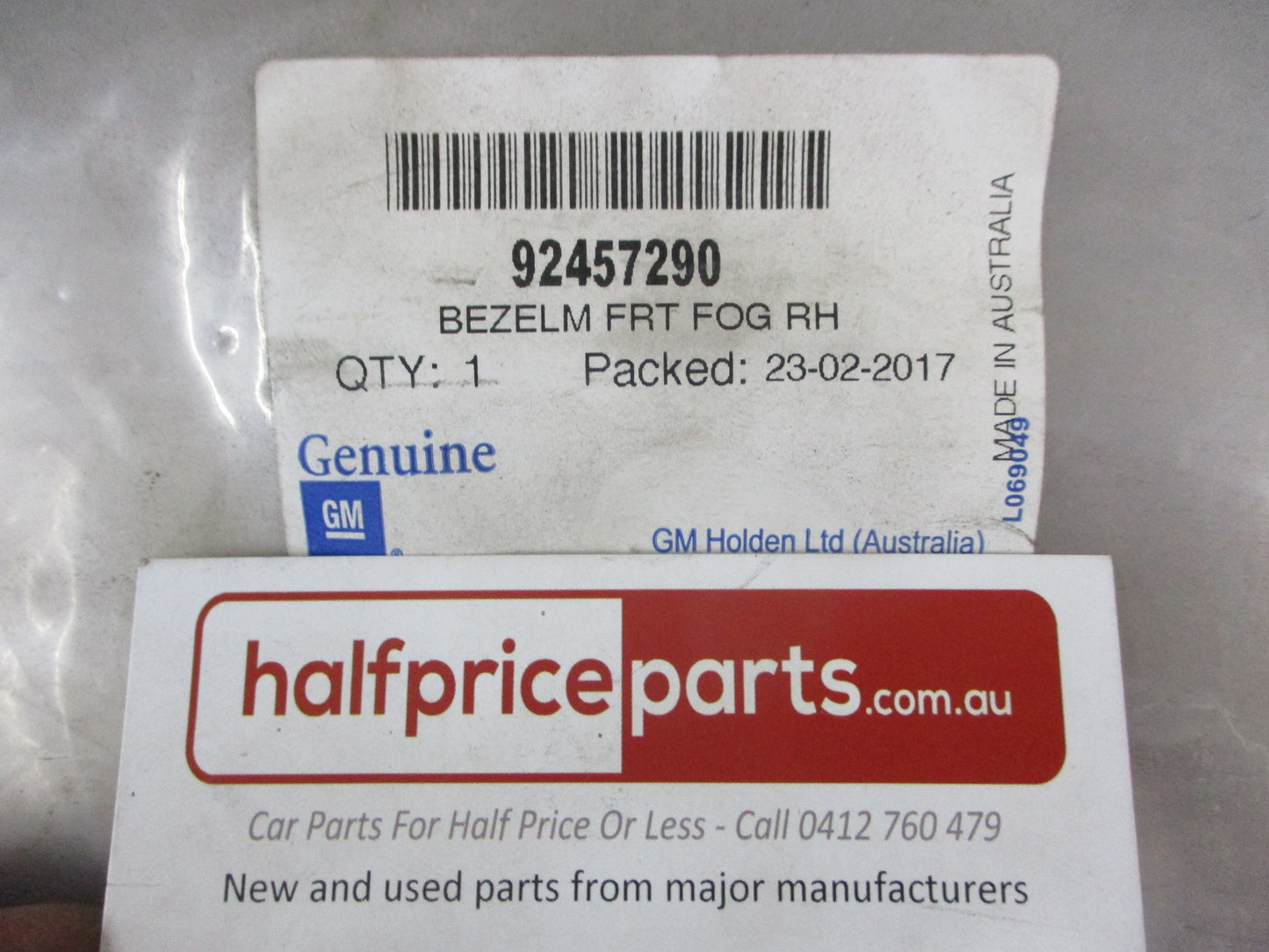 Holden VF SS Commodore Genuine Right Hand Front (Gloss Black) DRL Bezel New Part