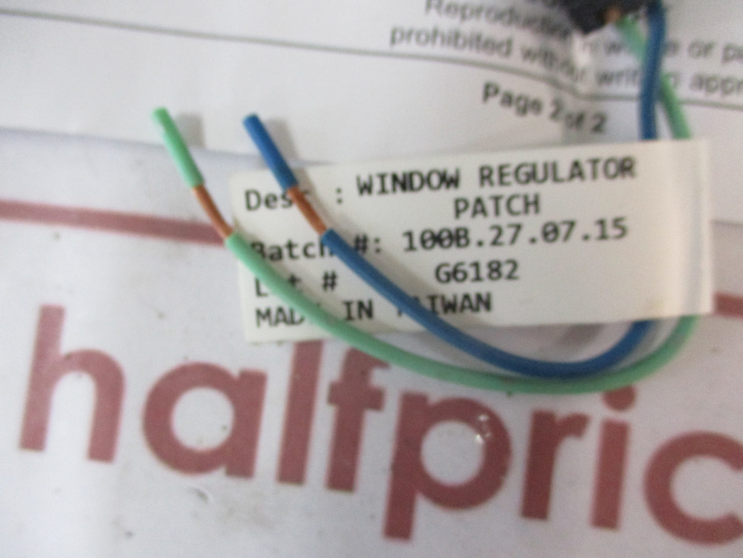 Holden VY-VZ Commodore/WK-WL Statesman Genuine Rear Door Electric Window Regulator Motor Wire New Part