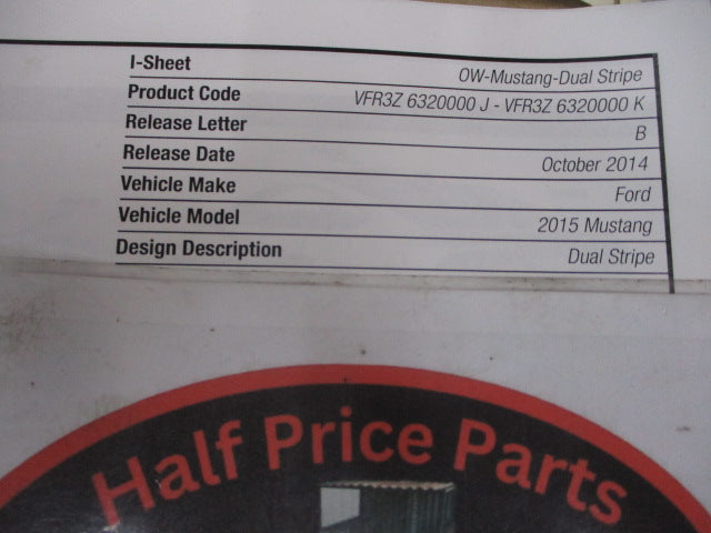 Ford Mustang Genuine Over The Top Dual Stripe Decal Kit Matte Black New Part
