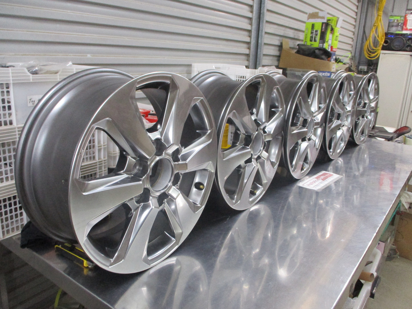 Toyota Landcruiser 300GR Sport Series Genuine Set Of 5 Silver Alloy Wheels ONLY Off New Vehicle.
