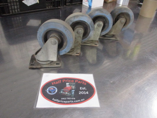 RICHMOND CASTER 100mm X 32mm Wide- Qty of 4 - SWIVEL CASTERS Used Part