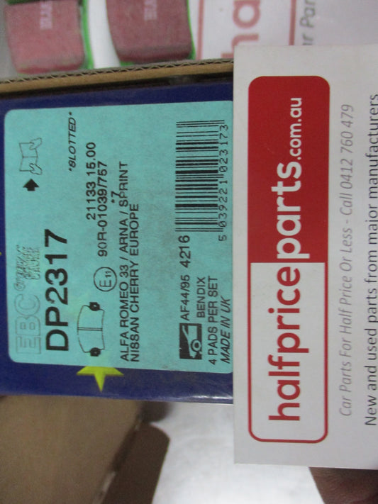 EBC Greenstuff Front Disc Brake Pad Set Suits Alfa Romeo 33-Arna-Nissan Pulsar N12 New Part