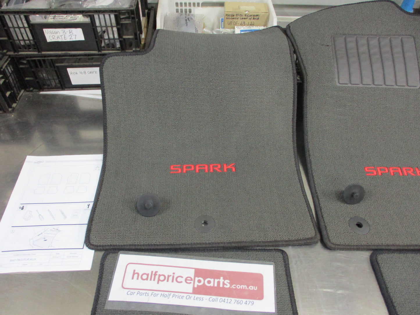 Holden MJ Spark Genuine Gray Carpet Floor Mat Set New Part