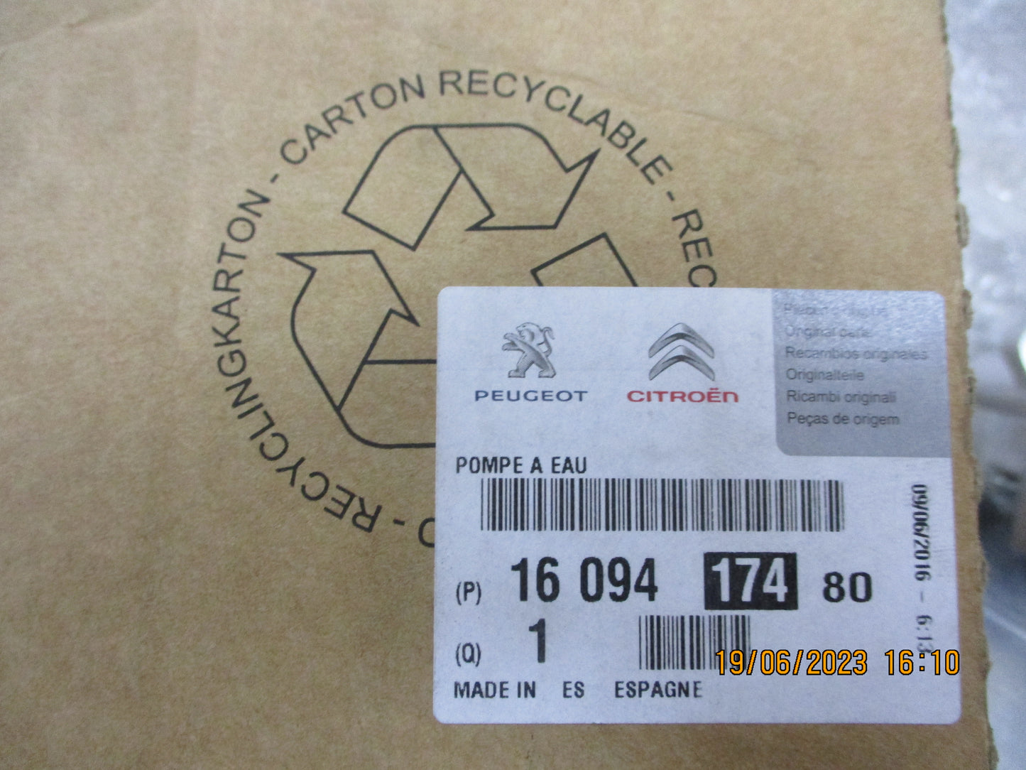 Peugeot 206-307-407/Citroen C4-C5-C8 Genuine Water Pump ASM New Part