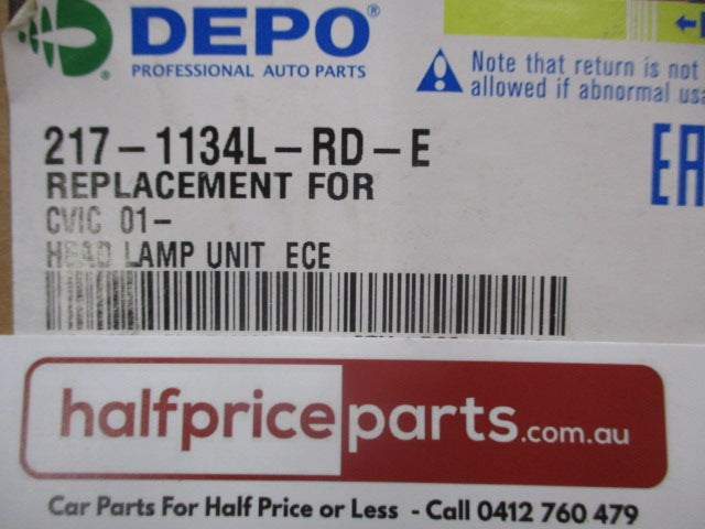 Depo Honda Civic ES Sedan Passenger Side Left Hand Front Head Light New Part