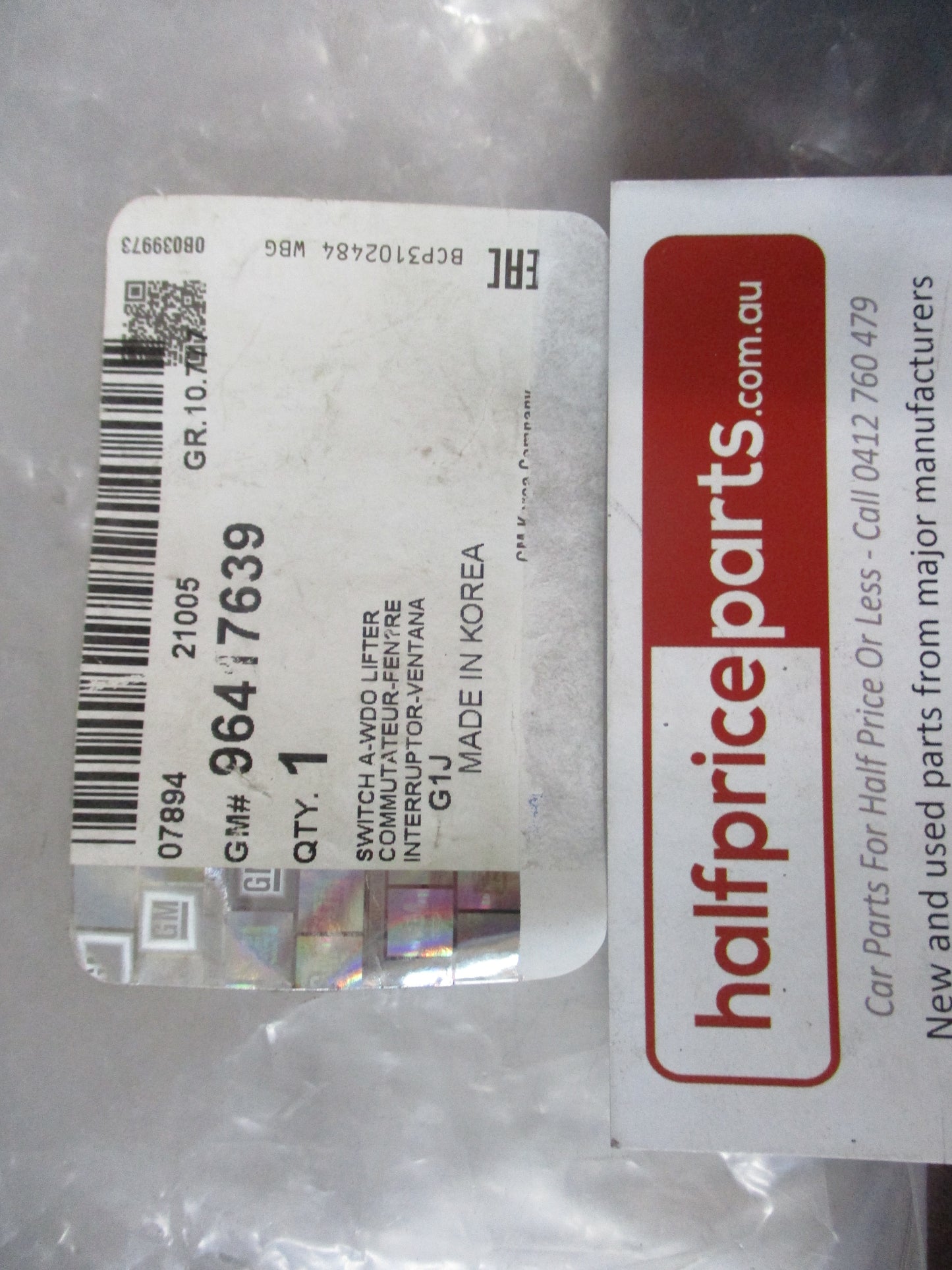 Holden Viva Genuine Front Power Window Switch New Part