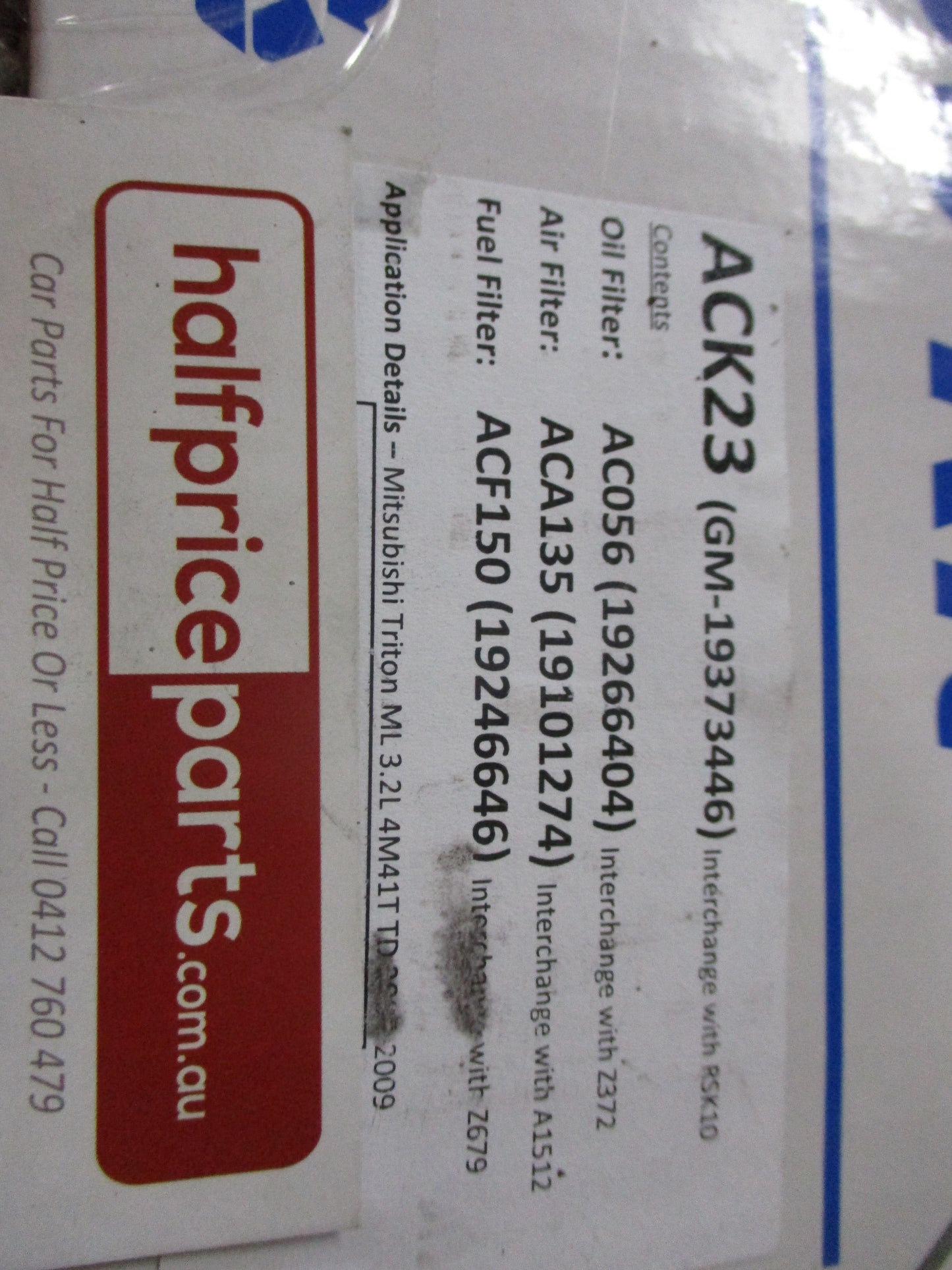 ACDelco Service Kit Mitsubishi Triton 3.2Ltr Diesel New Part