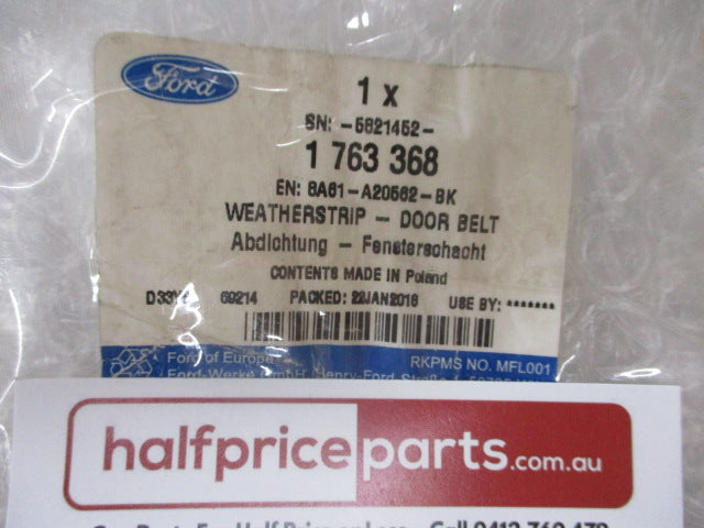 Ford Fiesta Mk7 Genuine Right Hand Front Door Weather Strip Chrome New Part