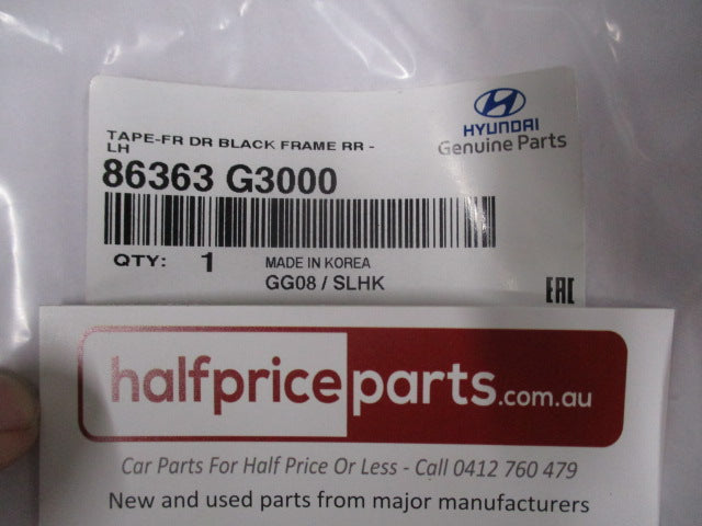 Hyundai Elantra GT Genuine Left Hand Front Door Rear Frame Black Out Tape New Part