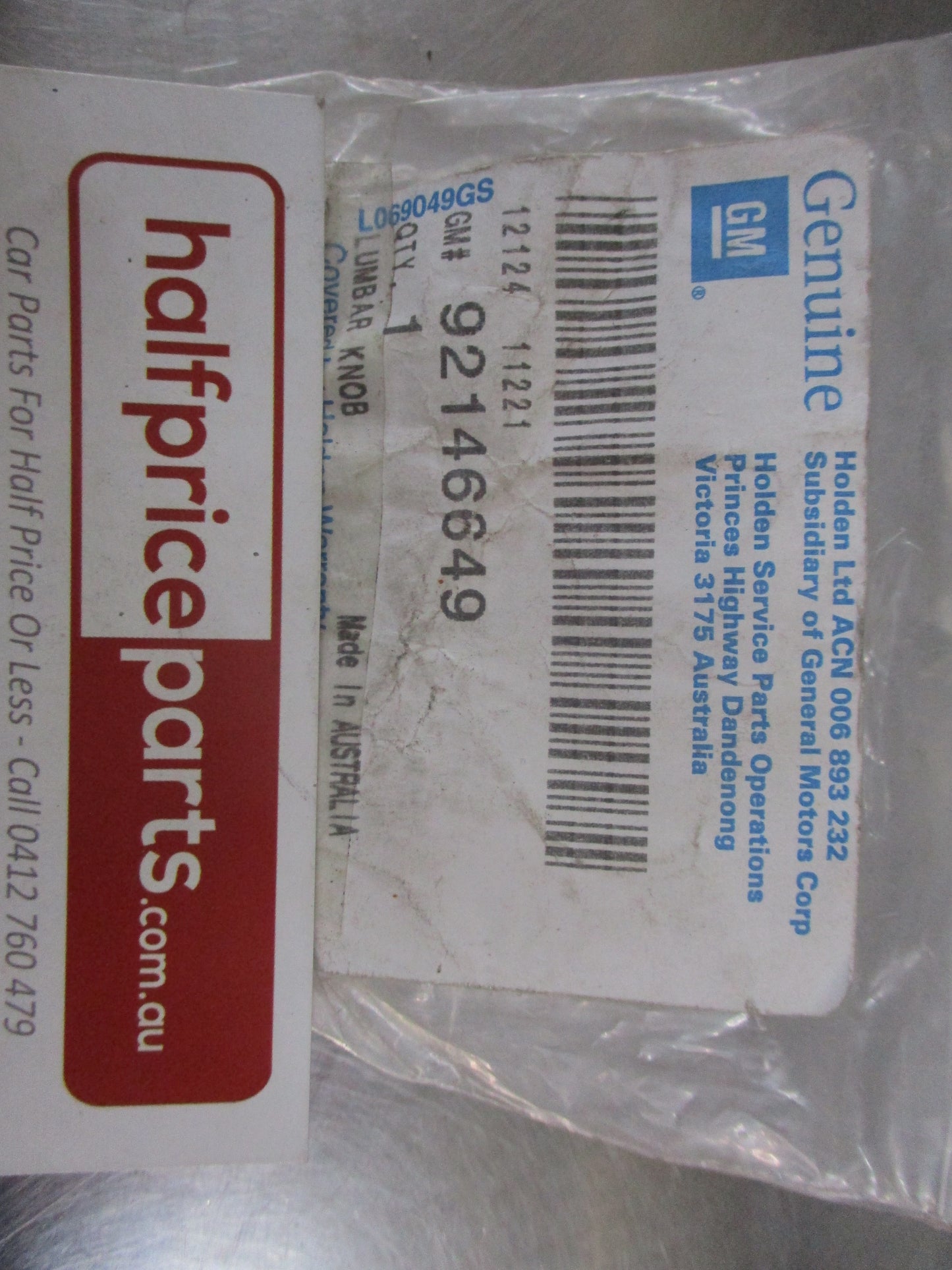 Holden VY-VZ Commodore/WK-WL Statesman Genuine Lumbar Adjustment Knob New Part