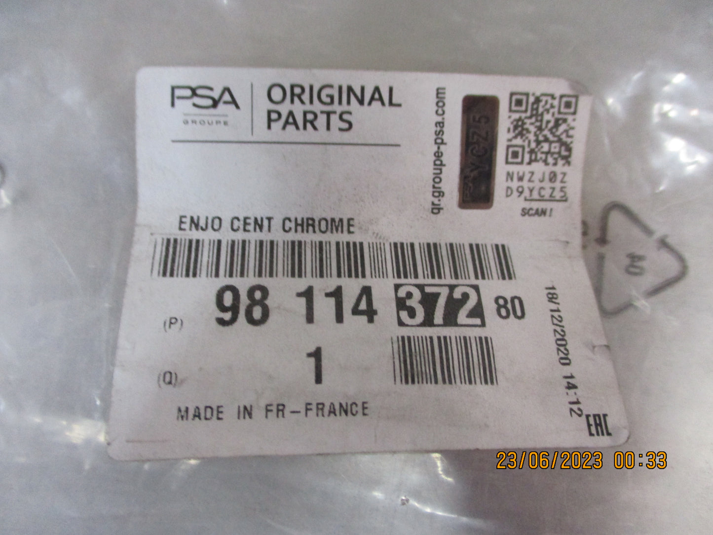 Citroen DS4 Genuine Front Bumper Moulding Chrome New Part