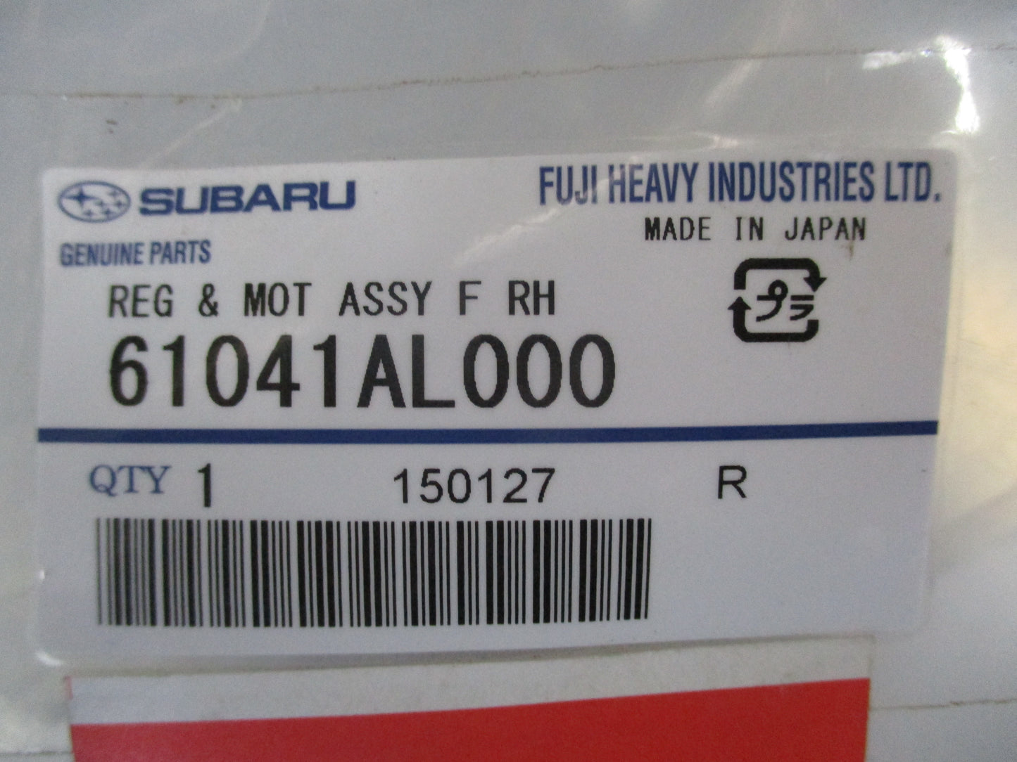Subaru Outback Genuine Front Right Window Regulator New Part