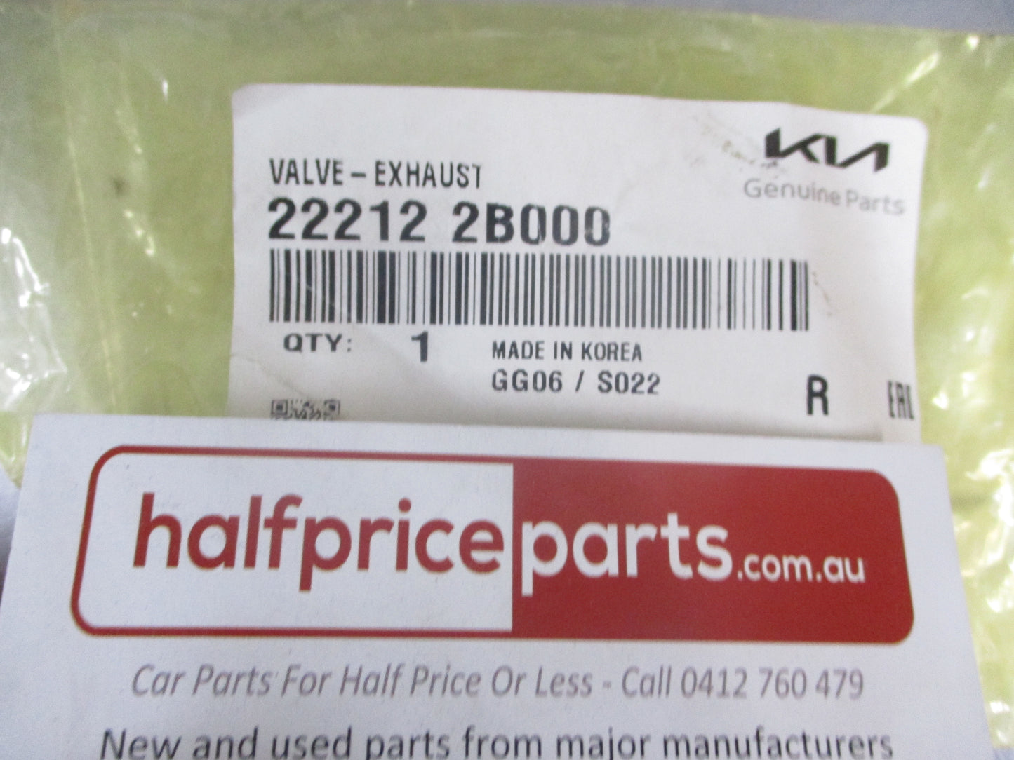 Hyundai Accent/Veloster/Kia Rio Genuine Exhaust Valve 1.6Ltr DOHC New Part