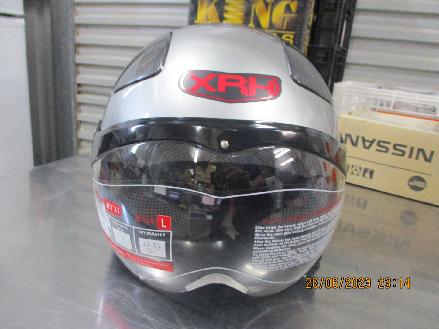 X-Rated Helmets Jet-X1 Silver XRH Large Helmet New Part