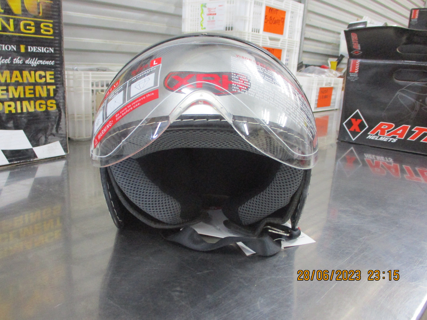 X-Rated Helmets Jet-X1 Silver XRH Large Helmet New Part